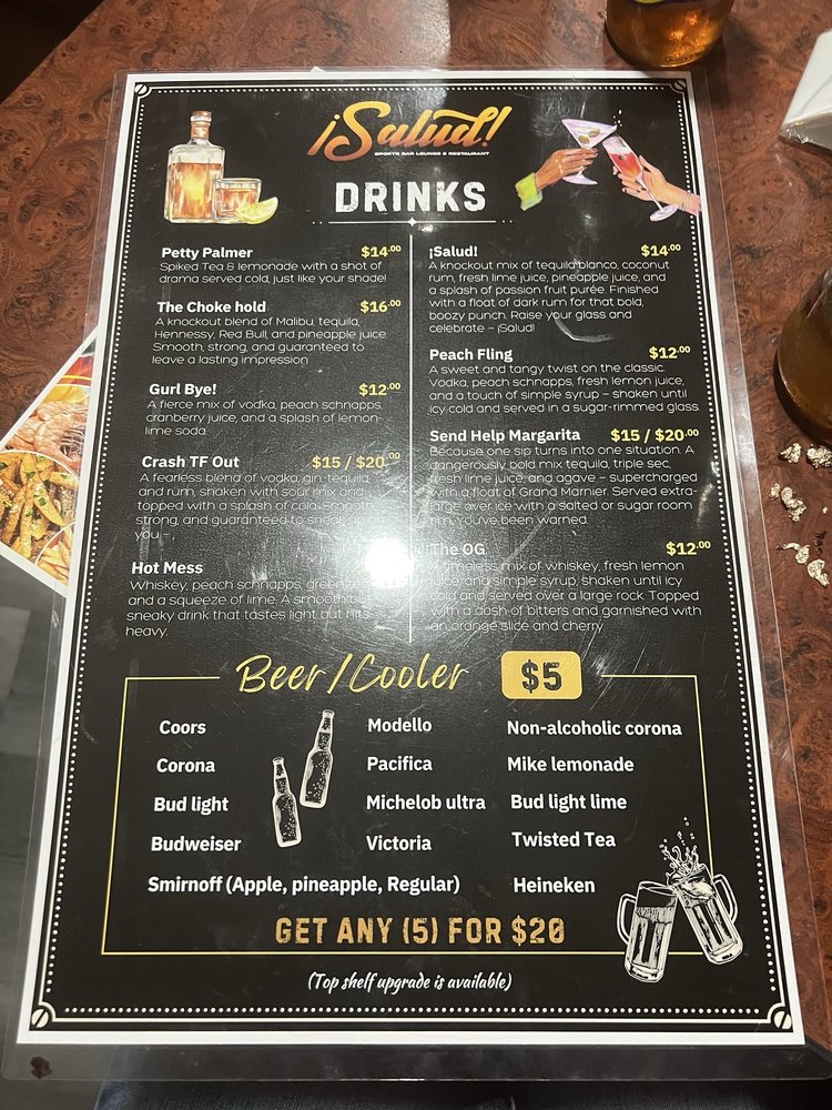 Salud: Sports Bar & Restaurante menu image