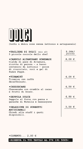 Taglieroteca menu image