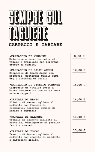 Taglieroteca menu image